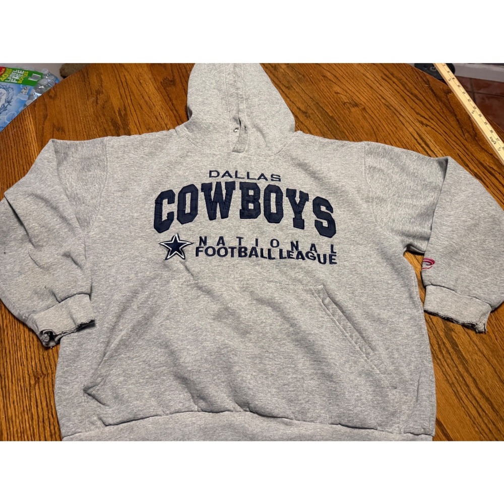 Vintage Cadre Athletic Dallas Cowboys Hoodie NFL Gray Sweatshirt XL Distressed